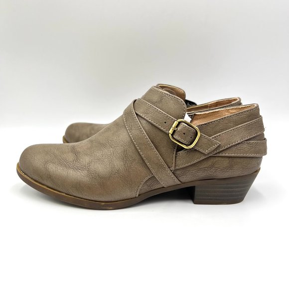 Lifestride Womens Size 7.5 Brown Faux Vegan Leather‎ Ankle Boots Booties Shoes - Picture 6 of 13